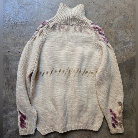 🎈Sale! Vintage 70s Cream Wool Sweater Mr Guy m - Picture 6 of 11